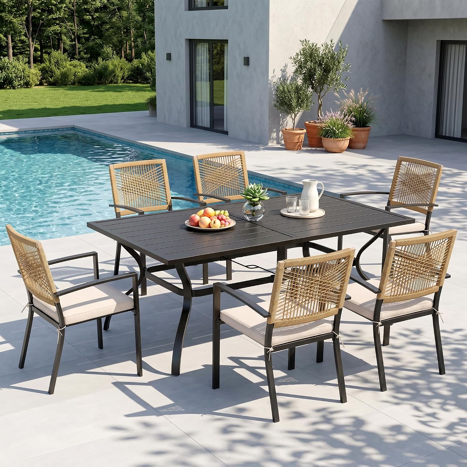 Outdoor Furniture Dining Set - 7pc Patio Dining Set 60