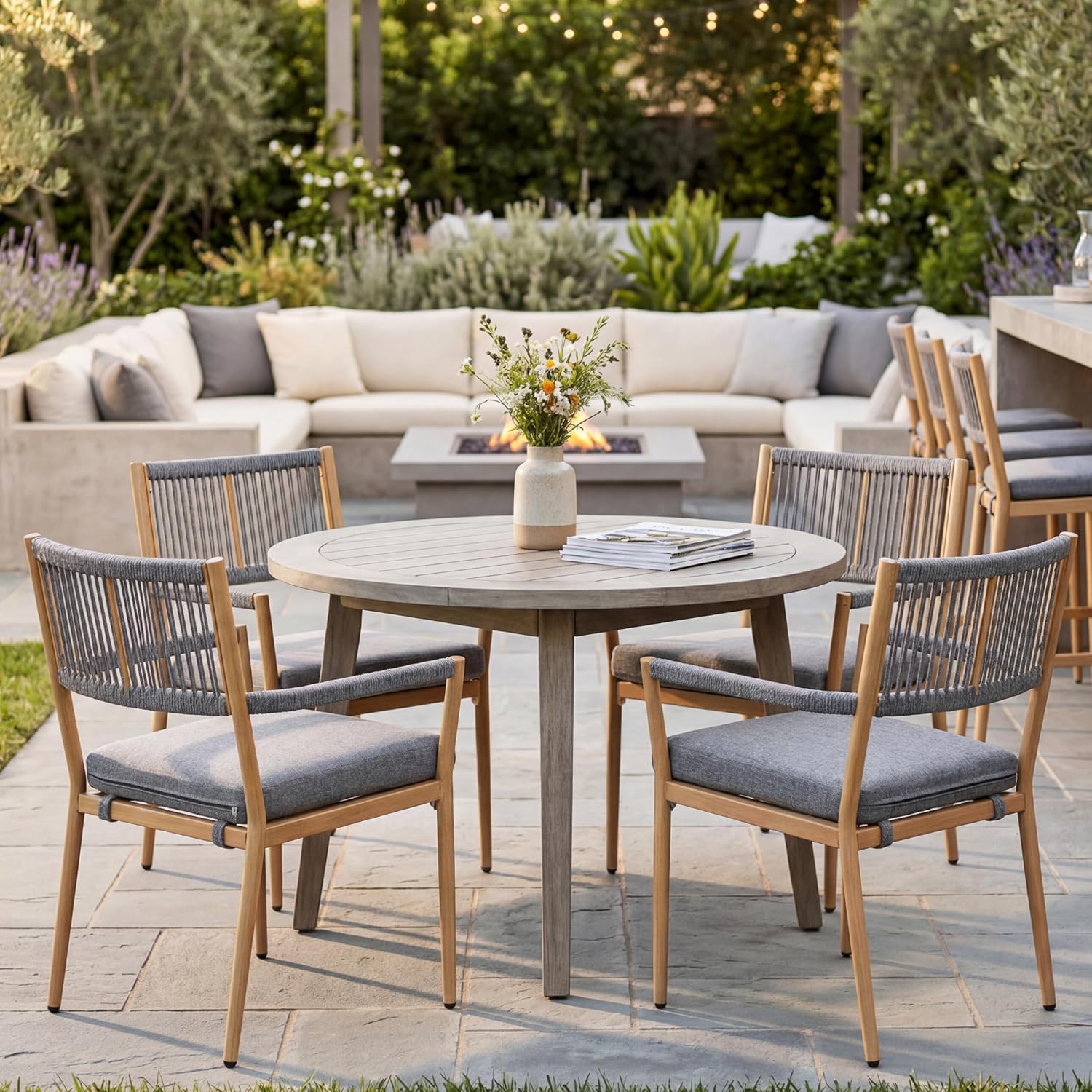 Outdoor Dining Chair Rope Back - Outdoor Furniture Dining Set ulasan dan harga