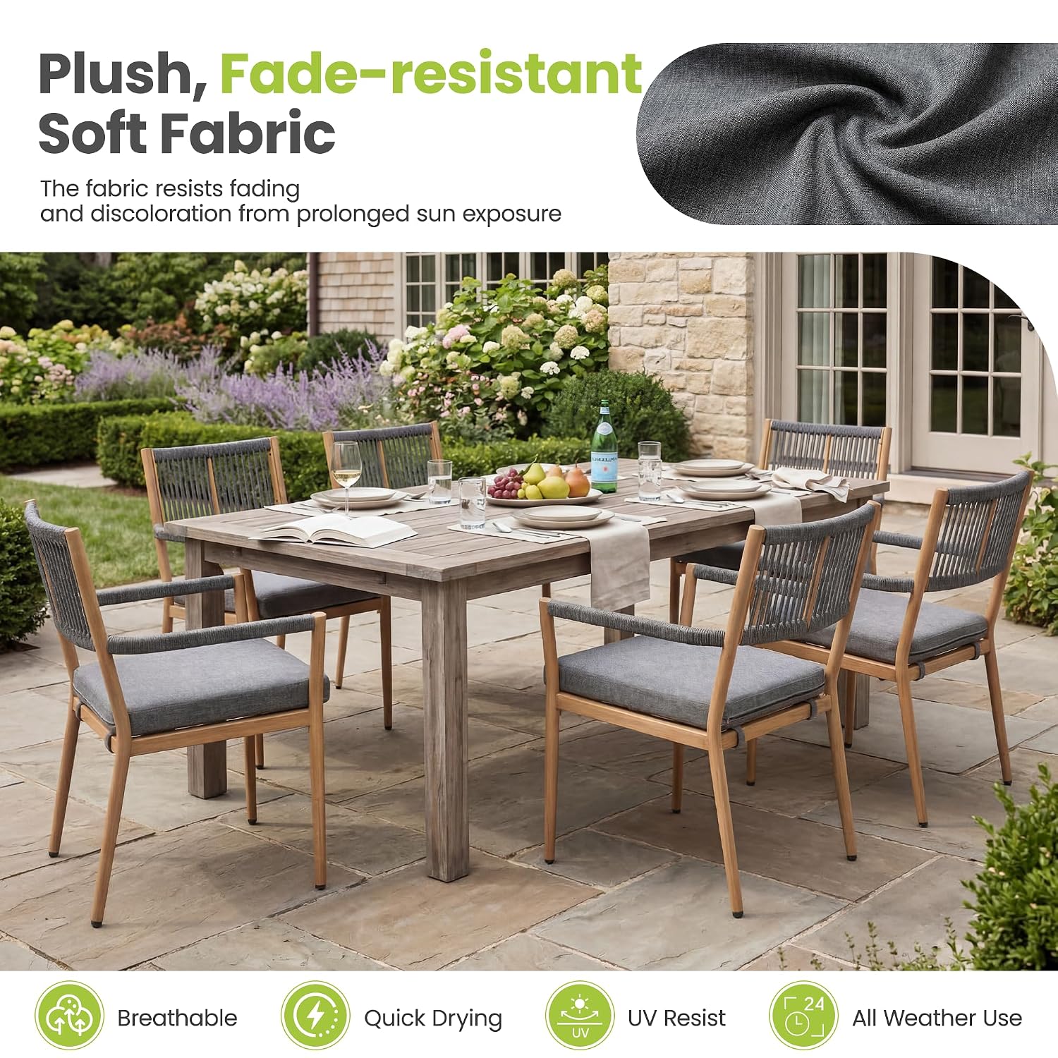 Outdoor Dining Chair Rope Back - Outdoor Furniture Dining Set ulasan dan harga