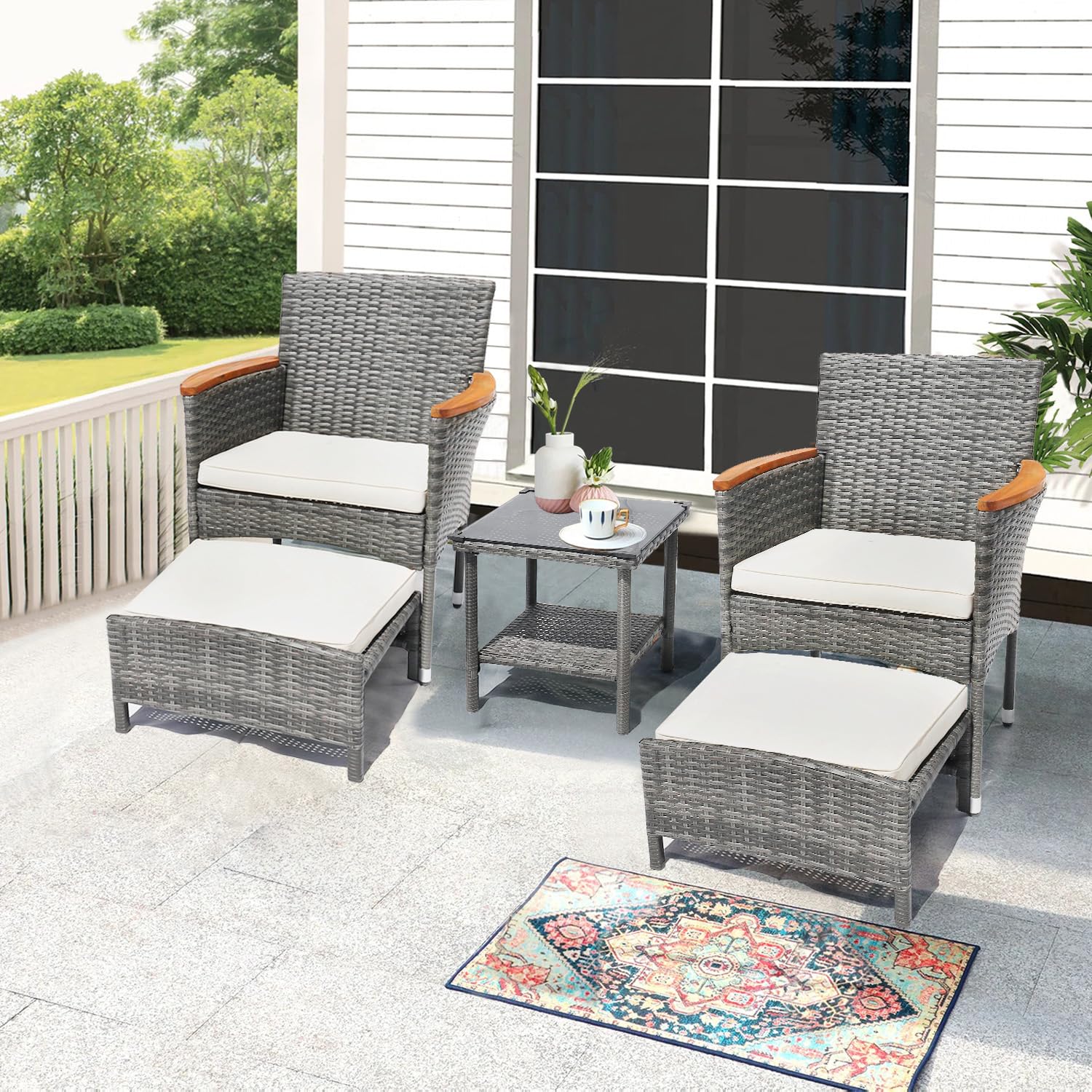 o*-5 PCS Outdoor Patio Furnitu - Outdoor Furniture Ofo ulasan dan harga