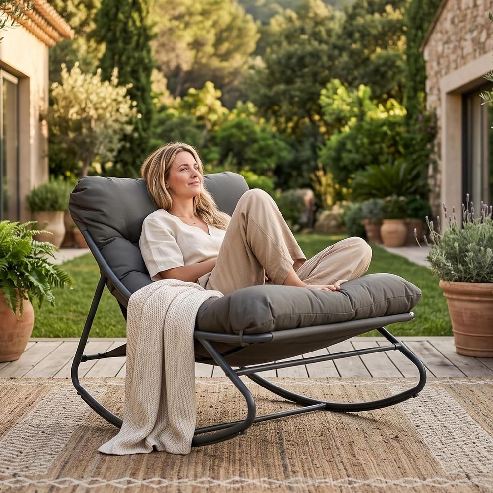 Oversized Papasan Rocking Chai - Outdoor Furniture Without Cushions ulasan dan harga