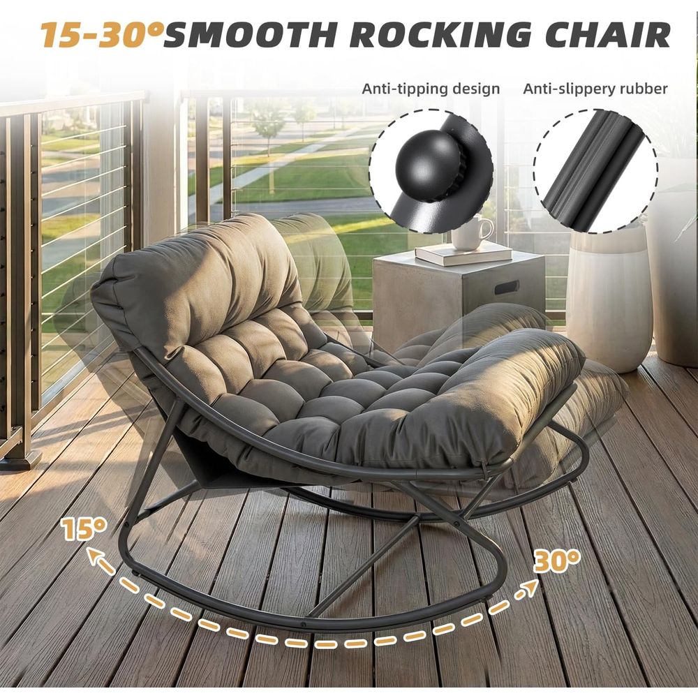 Oversized Papasan Rocking Chai - Outdoor Furniture Without Cushions ulasan dan harga
