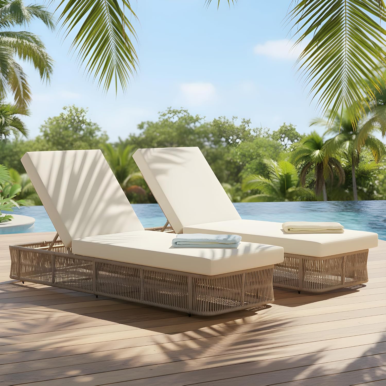 Woven Rope Lounge Chair 5-Posi - Outdoor Furniture Without Cushions ulasan dan harga