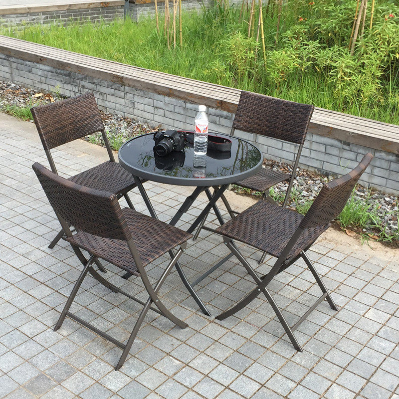 Folding Outdoor Garden Set Rat - Outdoor Furniture Balcony ulasan dan harga