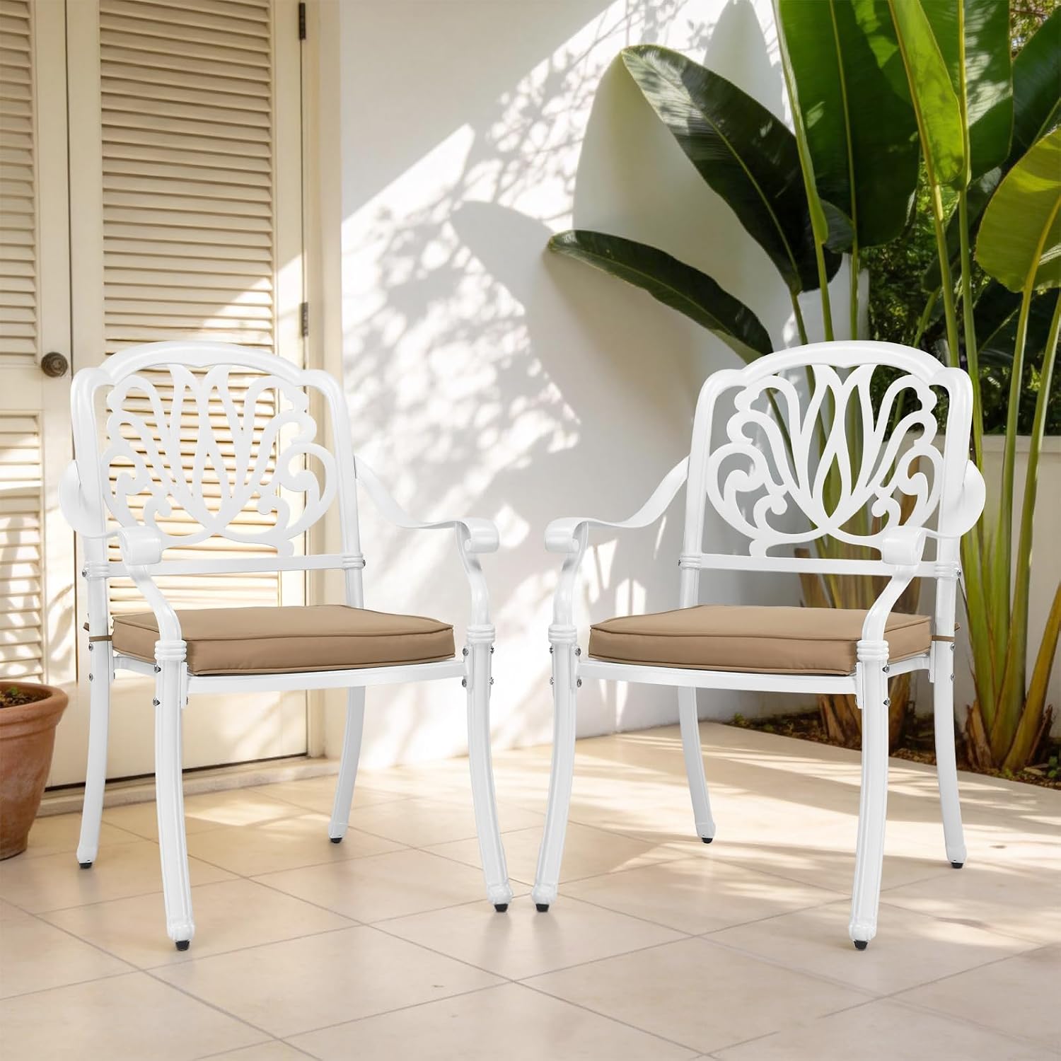 Cast Aluminum Patio Dining Cha - Outdoor Furniture Dining Set ulasan dan harga
