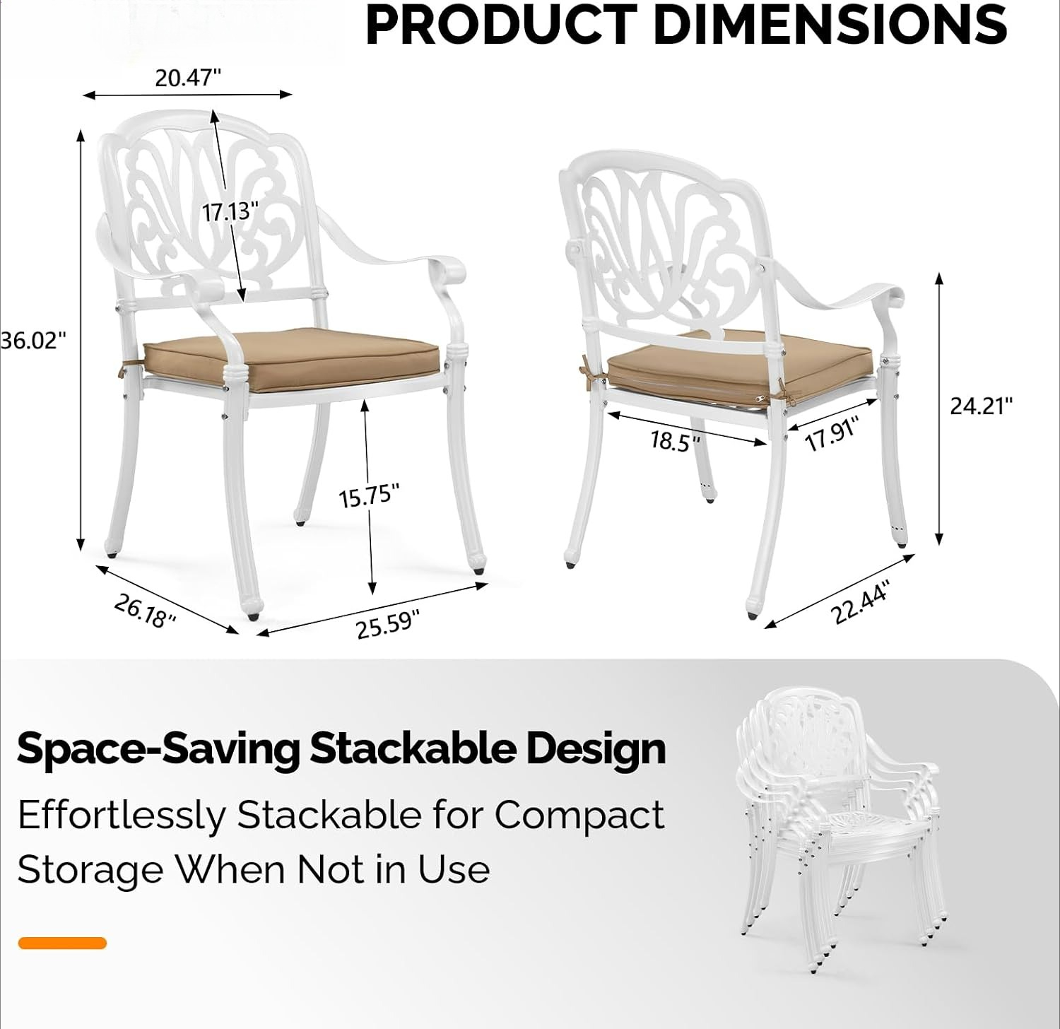 Cast Aluminum Patio Dining Cha - Outdoor Furniture Dining Set ulasan dan harga