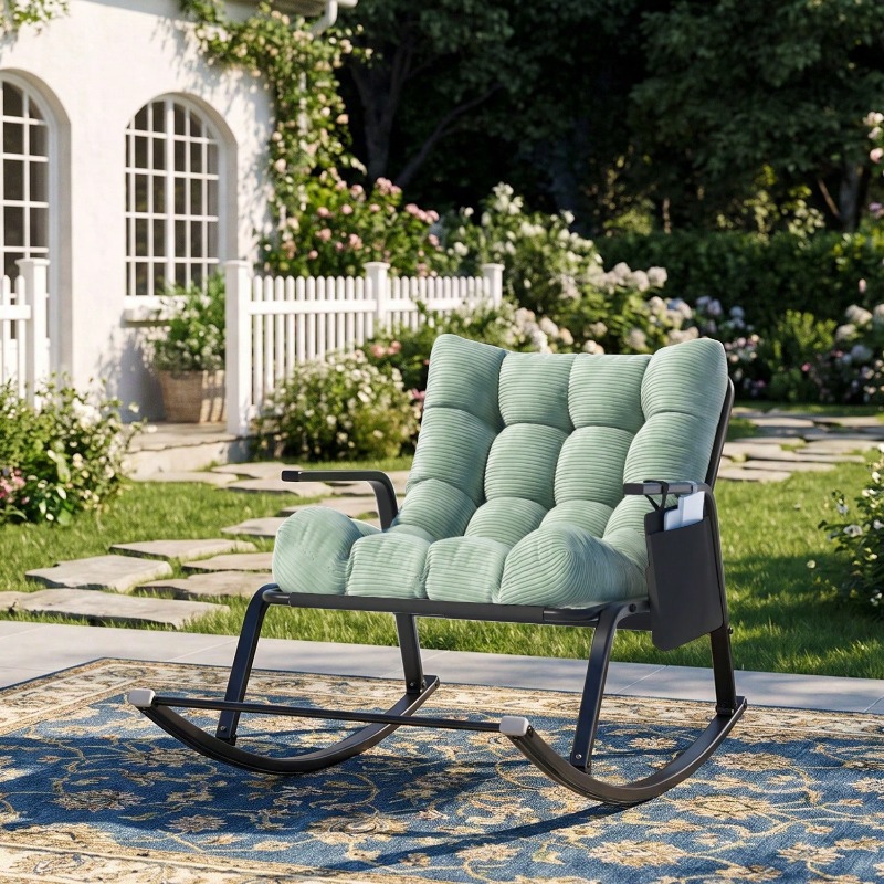 Padded Rocking Chair With Side - Outdoor Furniture Without Cushions ulasan dan harga