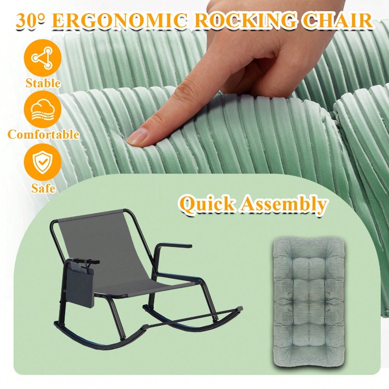 Padded Rocking Chair With Side - Outdoor Furniture Without Cushions ulasan dan harga