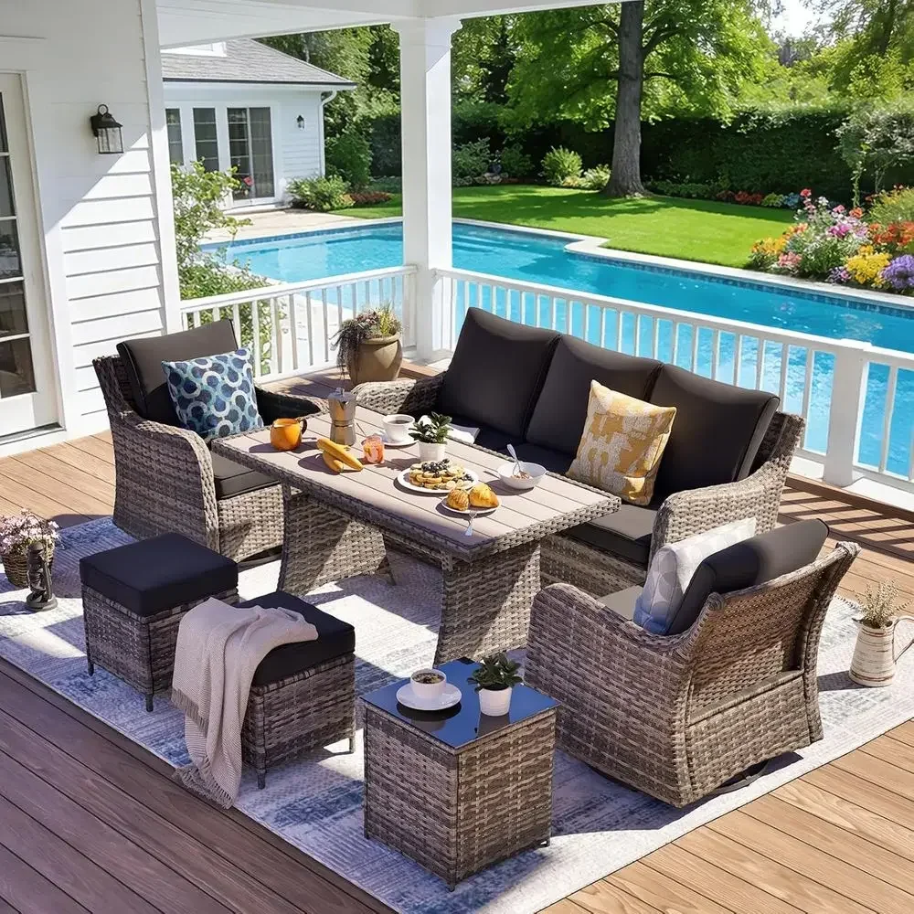 7-Piece Outdoor Patio Furnitur - Outdoor Furniture Dining Set ulasan dan harga