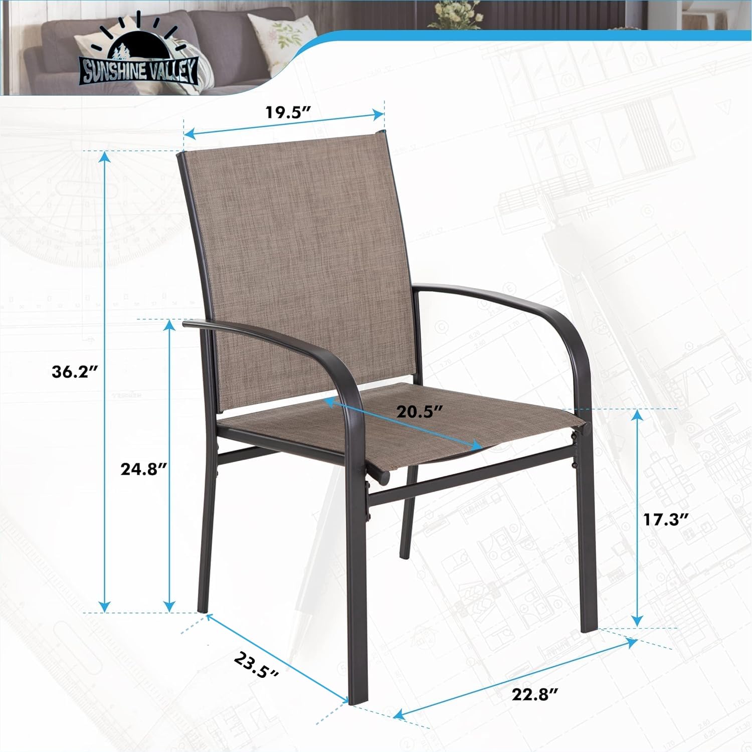o*-Patio Dining Chairs Set of  - Outdoor Furniture Ofo ulasan dan harga
