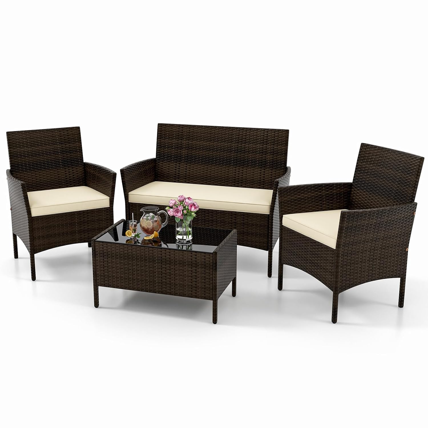 o*-4 Piece Patio Furniture Set - Outdoor Furniture Ofo ulasan dan harga