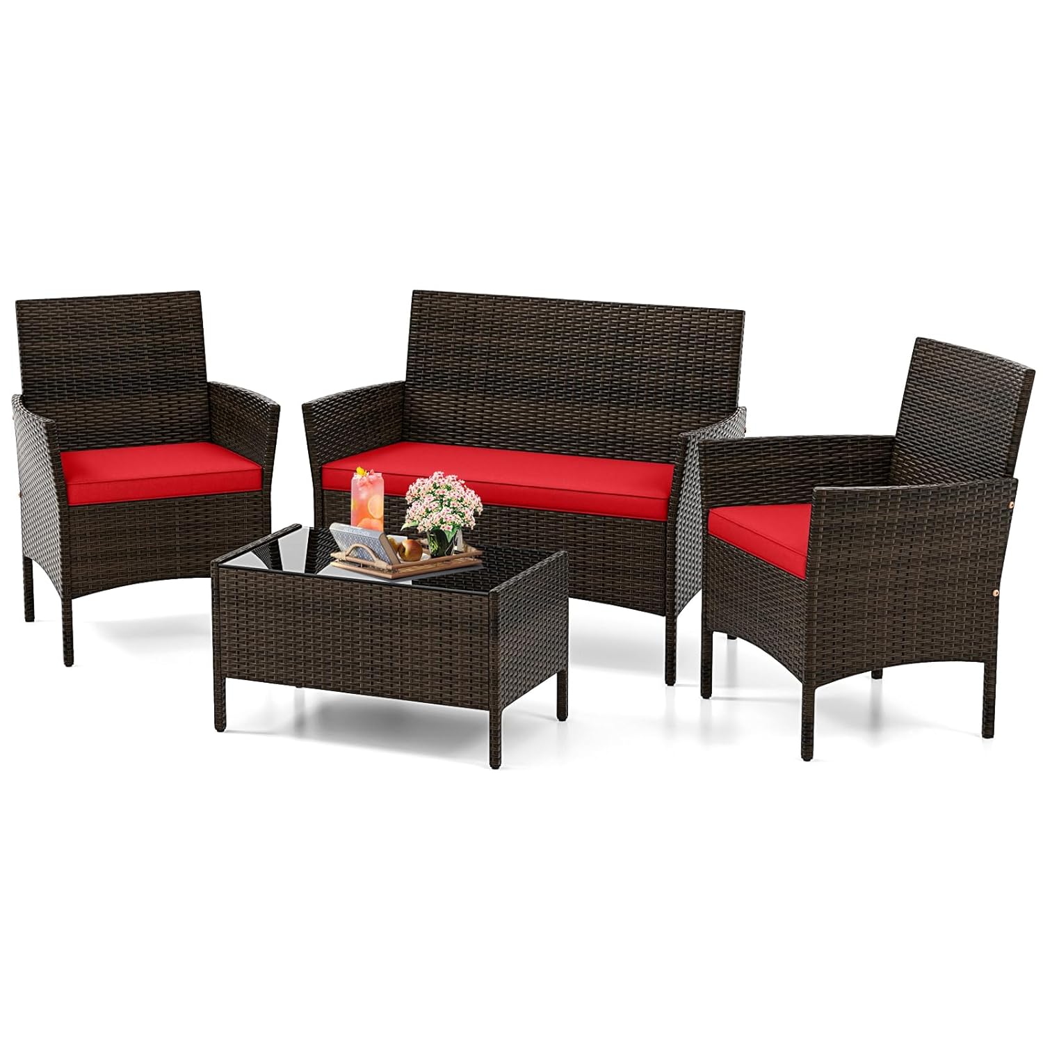 o*-4 Piece Patio Furniture Set - Outdoor Furniture Ofo ulasan dan harga