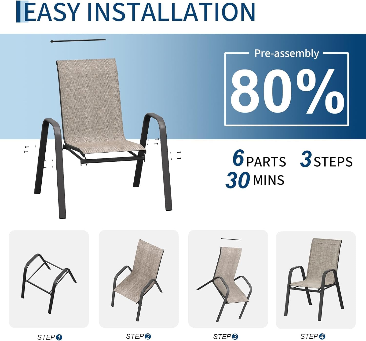 Patio Dining Chairs Set of 4,  - Outdoor Furniture Dining Set ulasan dan harga