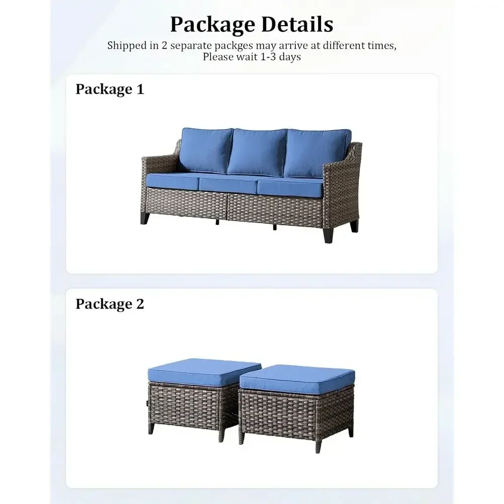 3-Piece Outdoor Furniture Set: - Outdoor Furniture Balcony ulasan dan harga