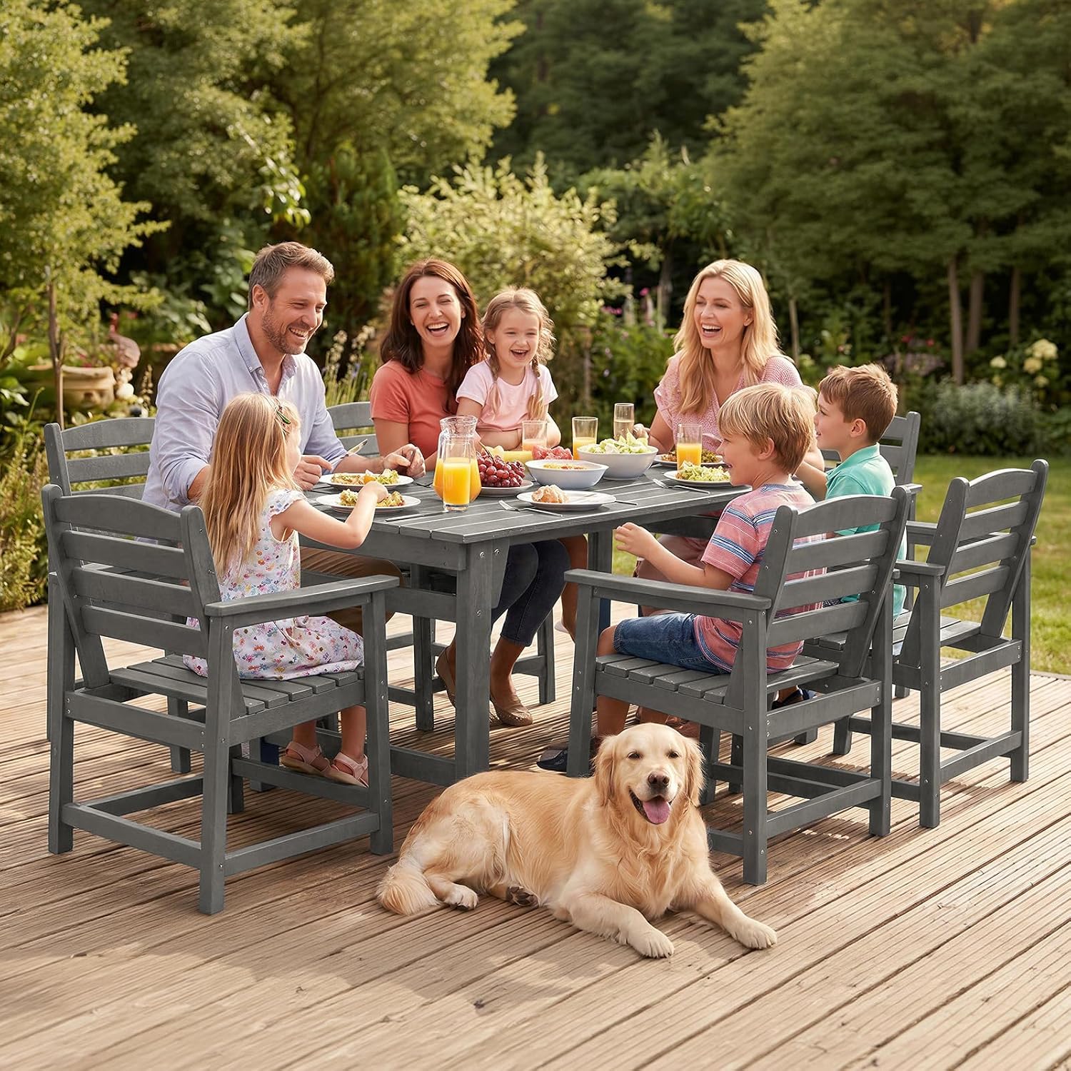 7-Piece Outdoor Dining Set, 67 - Outdoor Furniture Dining Set ulasan dan harga