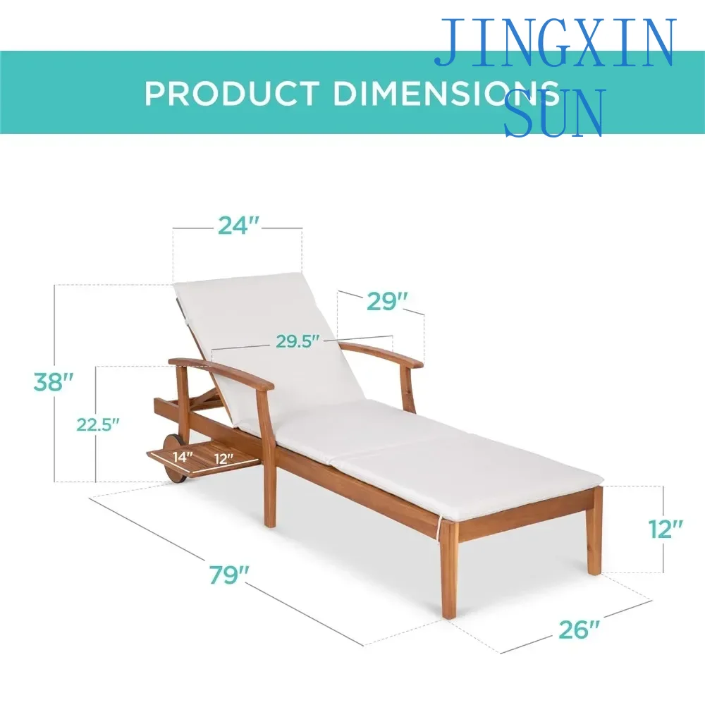 79x26in Acacia Wood Chaise Lou - Outdoor Furniture Without Cushions ulasan dan harga