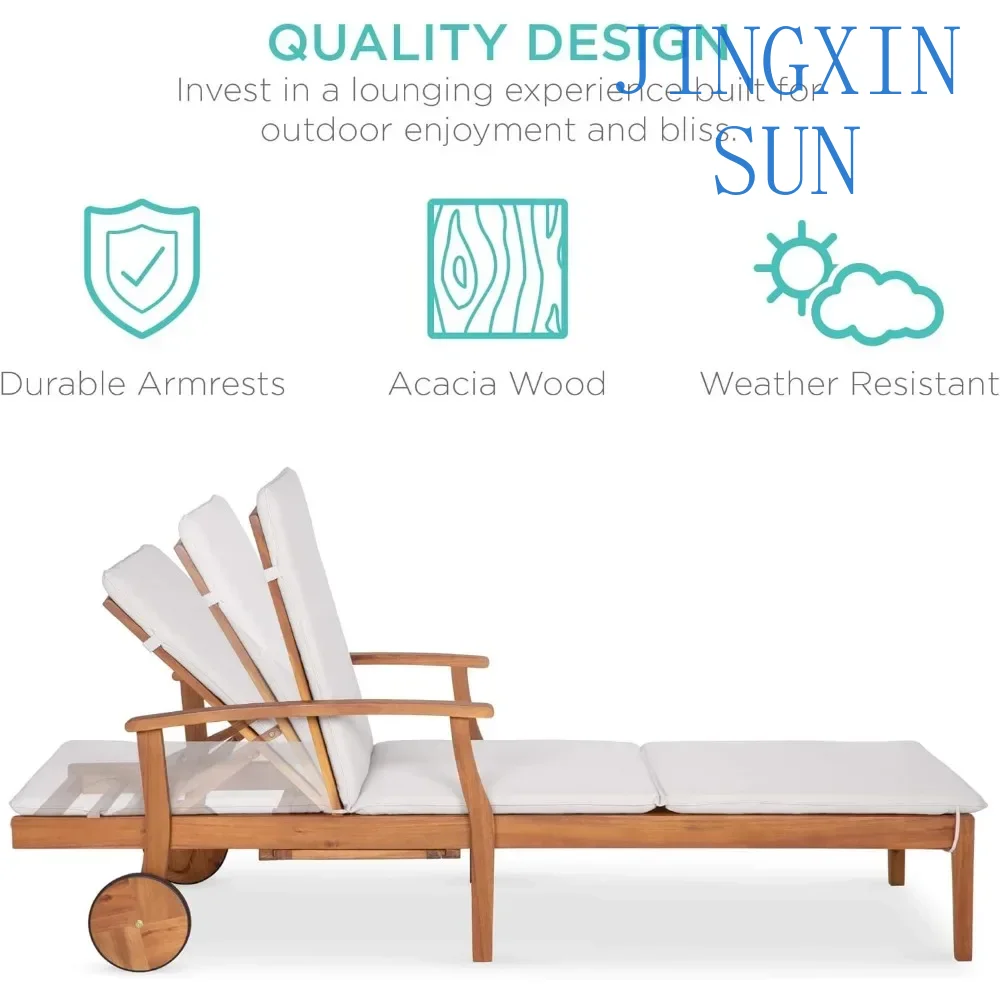 79x26in Acacia Wood Chaise Lou - Outdoor Furniture Without Cushions ulasan dan harga