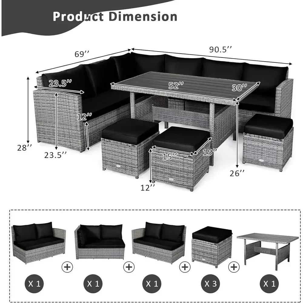 7-Piece Outdoor Sectional Pati - Outdoor Furniture Dining Set ulasan dan harga